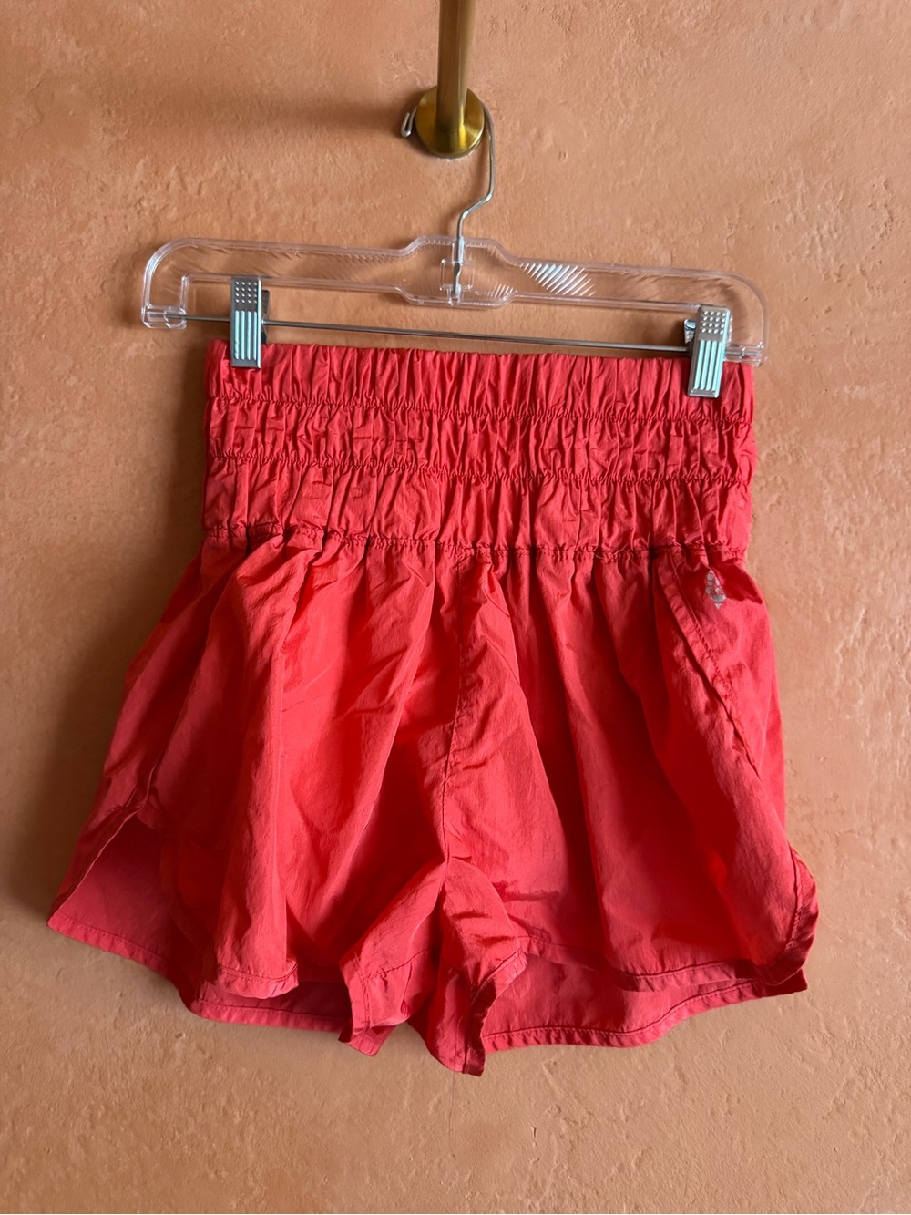 Free People Movement Orange Smocked Athletic Running Shorts Medium - Picture 1 of 7
